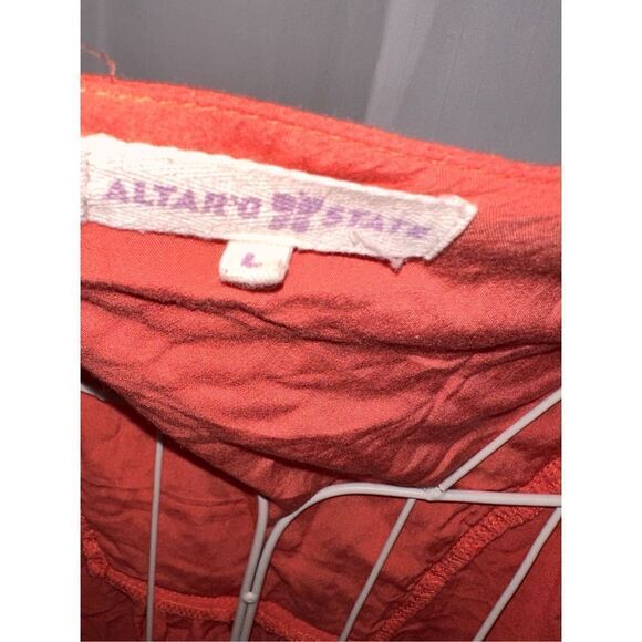 Beautiful Altar’d State, size large, short sleeve, red/orange blouse w/ blue sti - Picture 2 of 3